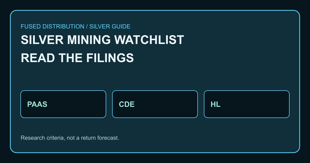 Silver mining watchlist company filing checklist