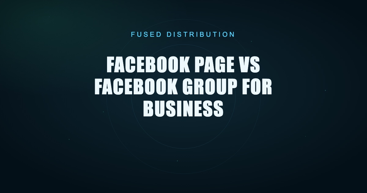Facebook page versus group for business.