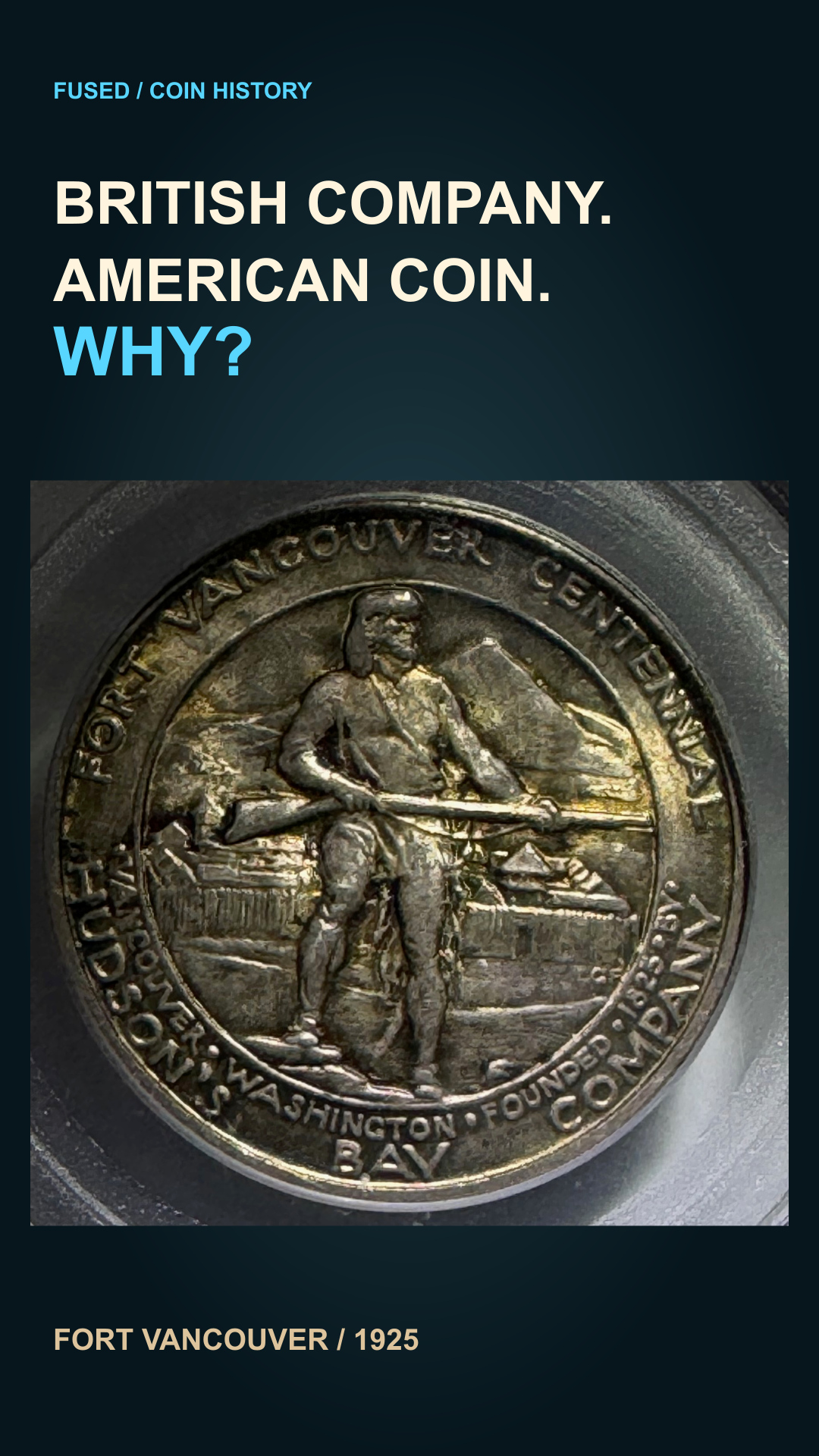 Fort Vancouver commemorative half dollar reverse