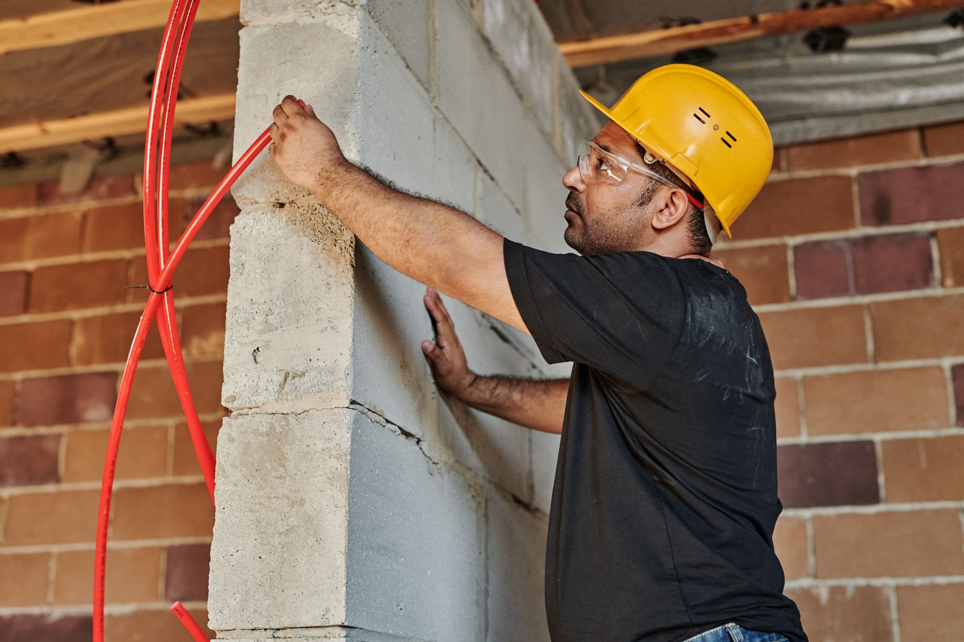 Contractor on a job site, the kind of real work photo that makes a strong Google Business Profile post