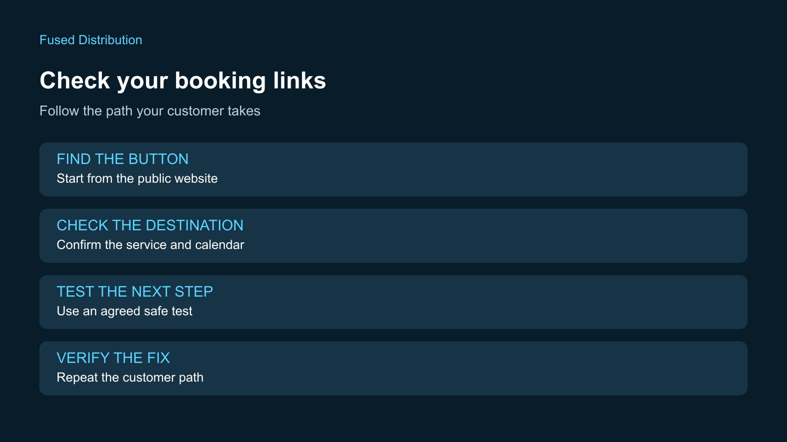 Website booking link checks and records