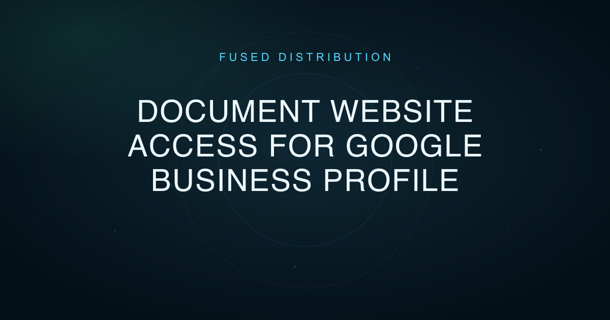 Website access checklist for Business Profile