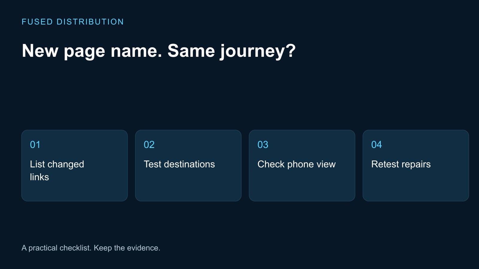 Website page rename link testing checklist