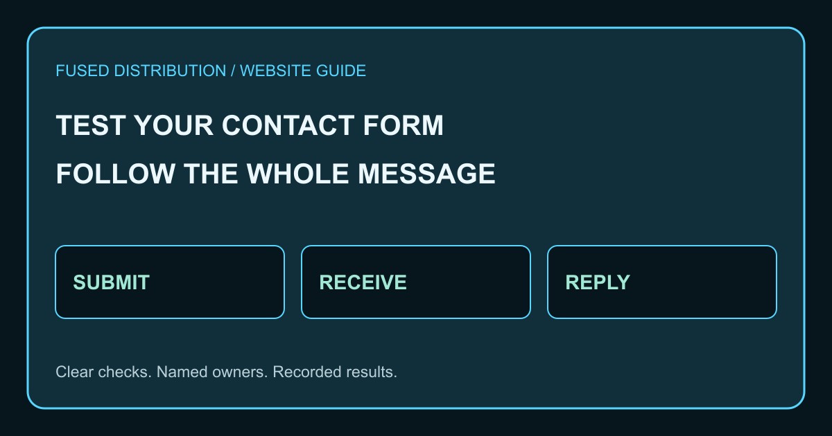 Contact form submission delivery reply checklist