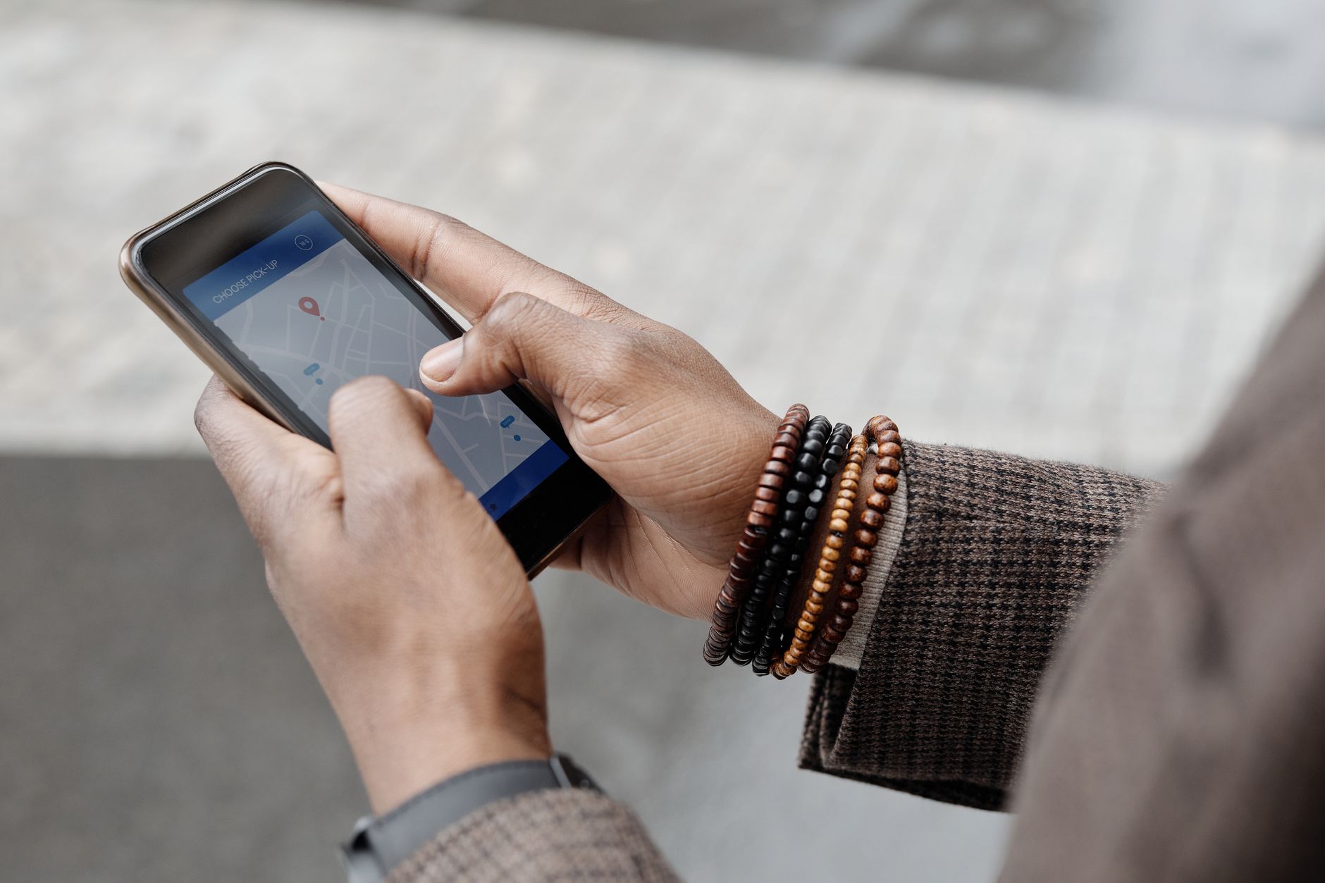Person browsing Google local search results on a smartphone