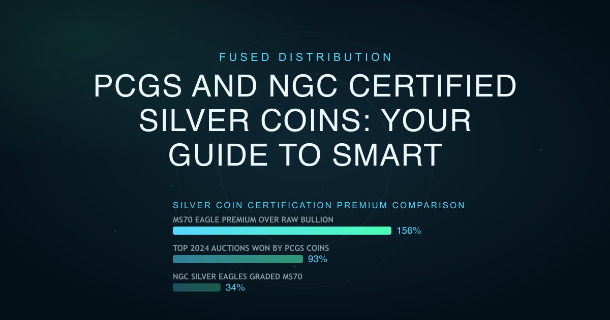 Certified silver coins in protective holders