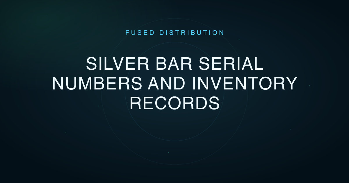 Silver bar inventory identifier and records