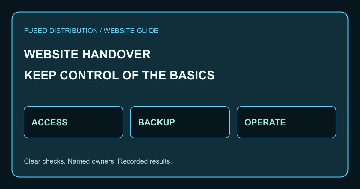 Website handover access backup operations checklist